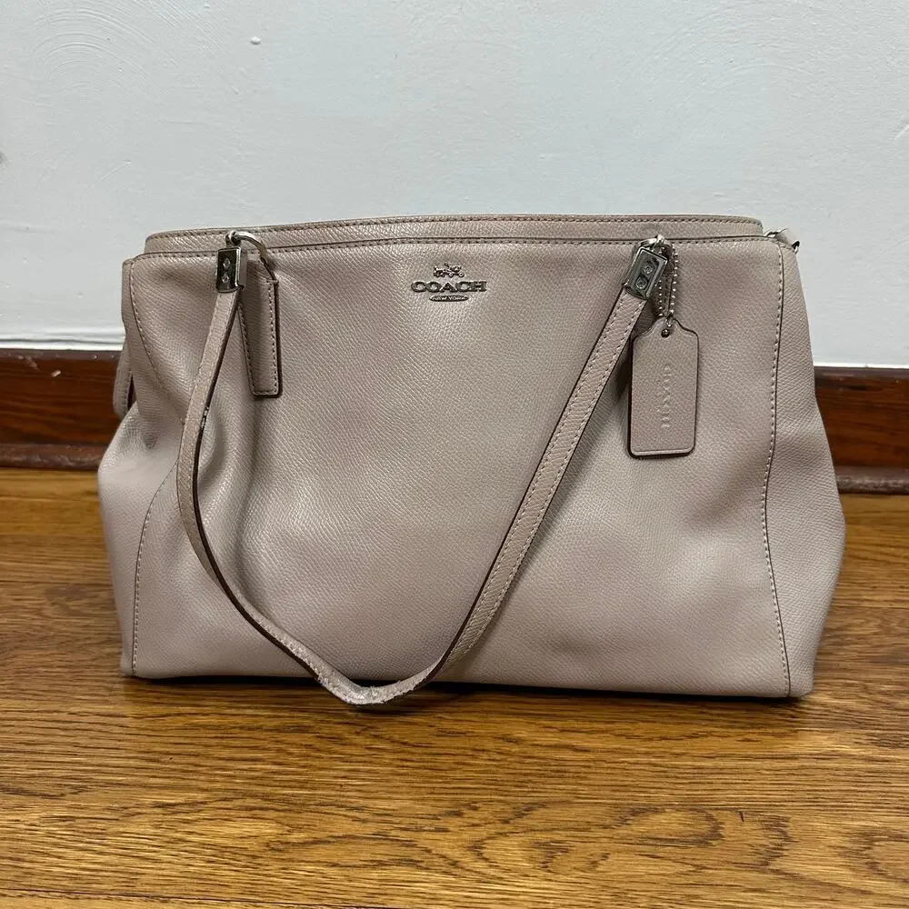 Coach Christie Carryall Tan Purse Satchel Crossbody Handbag
